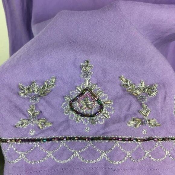 Lane Bryant Skirt Set Purple Beaded Vintage 90s Size 18 20 V-Neck Special Event - Picture 2 of 14